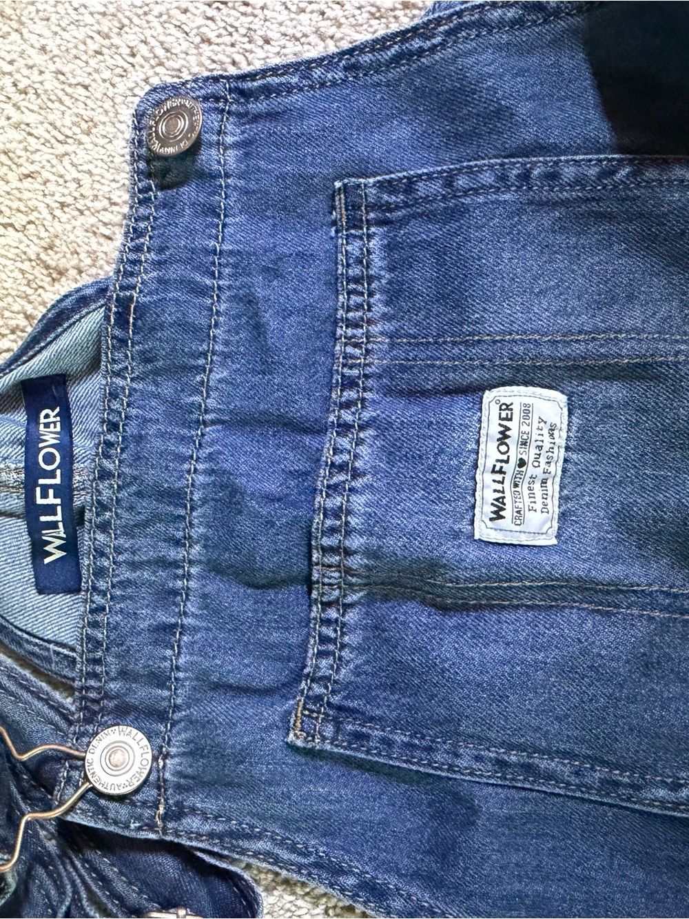 Wallflower High-Rise Indigo Blue Jeans with Button Fly - Picture 2 of 4